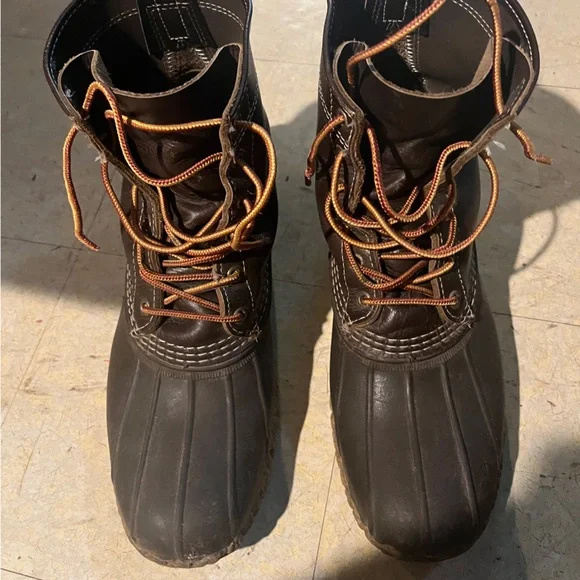 L.L. Bean Brown Leather and Dark Brown Rubber Insulated Snow/Rain Boots L.L. BEAN BROWN LEATHER & Robber Duck Boots Women main image 4